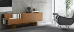 Buffet Ella Bois Naturel / Chene Thermo-Traite - L 120Cm - Ouverture Droite - Mogg