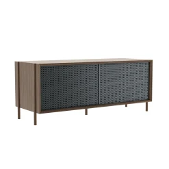 Buffet Gabin Gris Bois Naturel / Meuble Tv - L 122 Cm - Harto