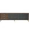 Buffet Gabin Gris Bois Naturel / Meuble Tv - 3 Tiroirs - L 162 Cm - Harto