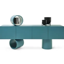 Buffet Giunone N°2 Bois/ L 220 Cm - Laque / Avec Cylindre Décoratif - Mogg