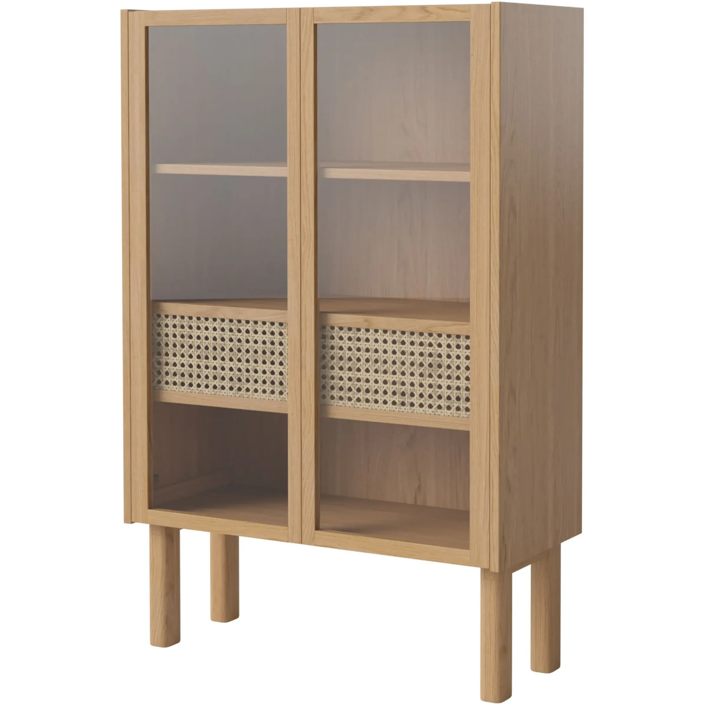 Buffet Haut Cana Low Bois Naturel / L 70,5 X H 108 Cm - Cannage - Bolia