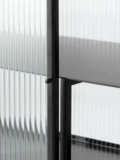 Buffet Haze Metal Verre Noir / L 110 X H 90 Cm / 2 Portes Verre Cannele - Ferm Living