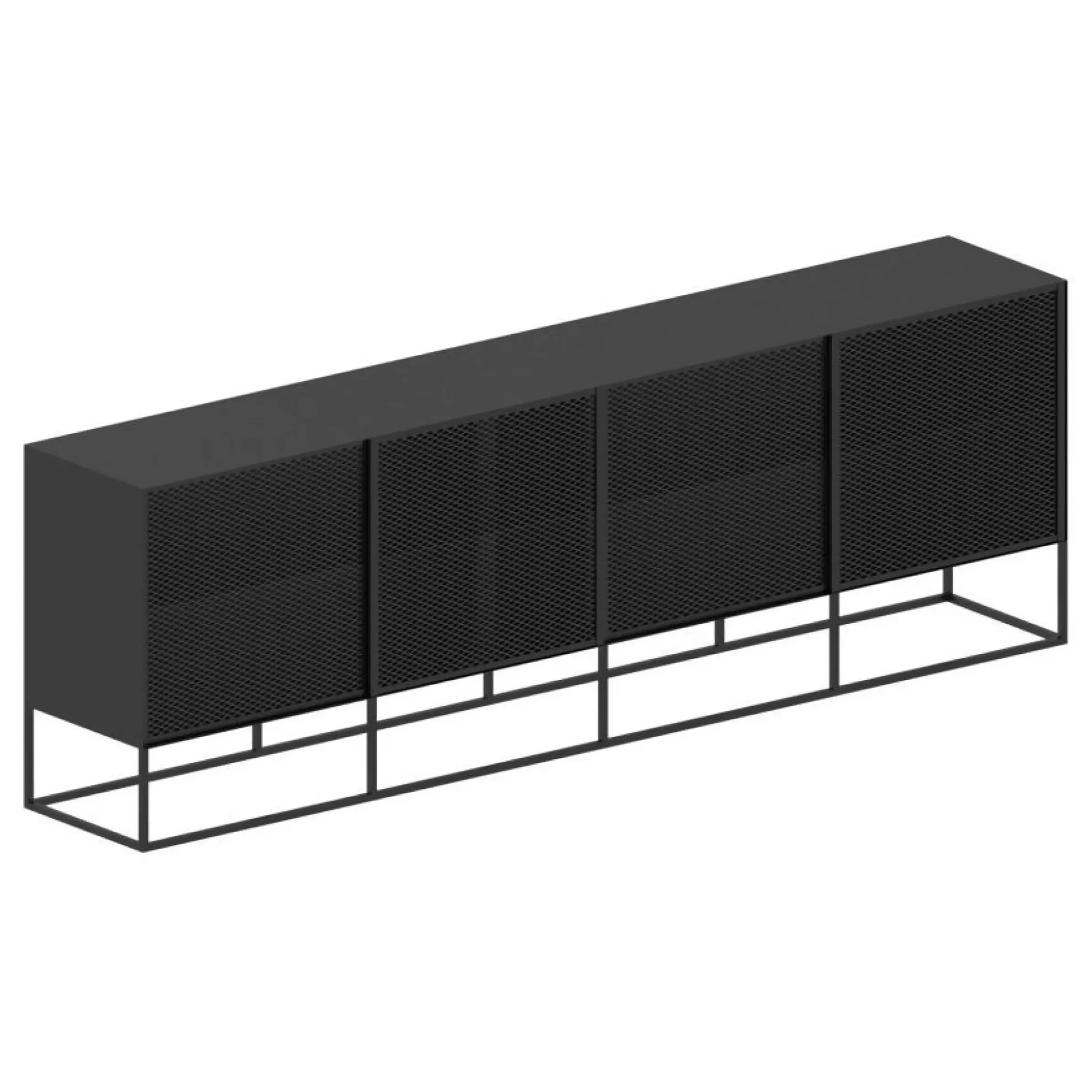 Buffet Isotta Metal Noir / L 182 X H 80 Cm - Perfore - Zeus
