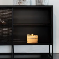 Buffet Isotta Metal Noir / L 182 X H 80 Cm - Perfore - Zeus