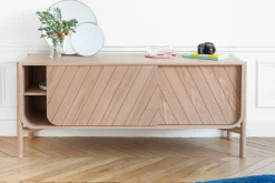 Buffet Marius Bois Naturel / Meuble Tv - L 185 X H 65 Cm - Harto