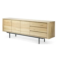 Buffet Shadow Bois Naturel / Chene Massif  - L 224 Cm / 3 Portes & 3 Tiroirs - Ethnicraft