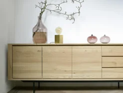 Buffet Shadow Bois Naturel / Chene Massif - L 224 Cm / 3 Portes & 3 Tiroirs - Ethnicraft