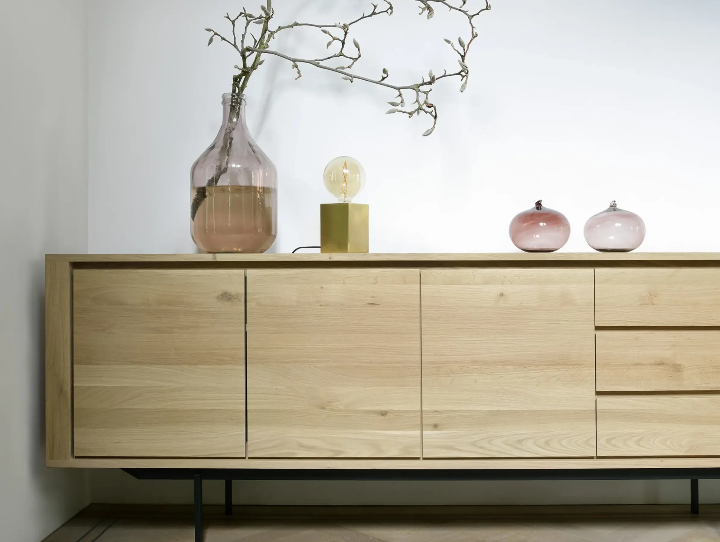 Buffet Shadow Bois Naturel / Chene Massif - L 224 Cm / 3 Portes & 3 Tiroirs - Ethnicraft