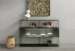 Buffet Tristano Metal/ Avec Eclairage Led - L 150 X H 103 Cm - Zeus