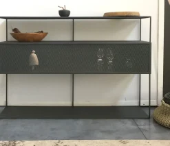 Buffet Tristano Metal Gris / Avec Eclairage Led - L 150 X H 103 Cm - Zeus