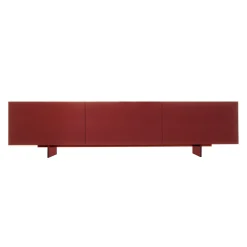 Buffet Uni Metal Bois Rouge Violet / 3 Portes - L 270 X H 67 Cm - Cappellini