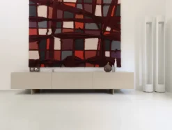 Buffet Uni Metal Bois Rouge Violet / 3 Portes - L 270 X H 67 Cm - Cappellini
