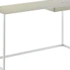 Bureau Calamo Cuir Blanc Gris / Console - Cuir Sellier - L 130 Cm - Zanotta