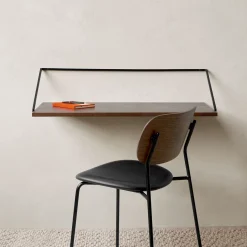 Bureau Rail Bois Naturel / Console - L 92 X Prof. 45 Cm - Menu
