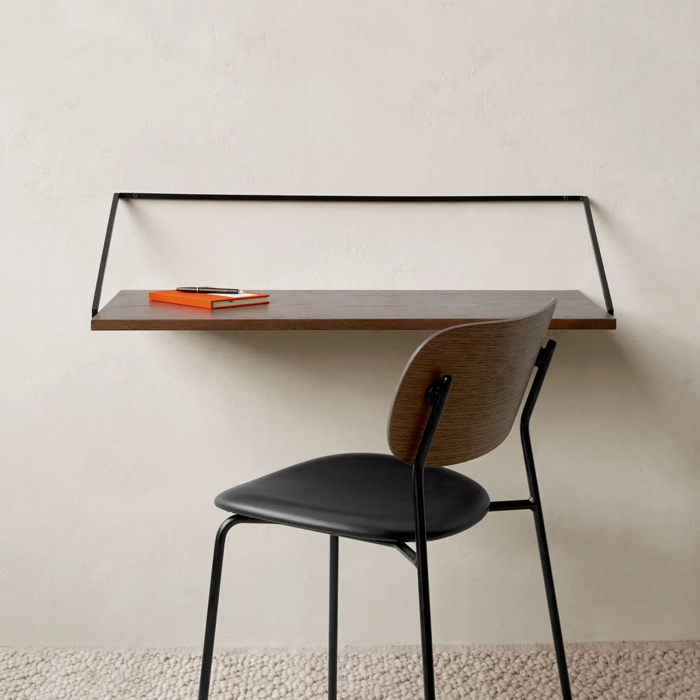 Bureau Rail Bois Naturel / Console - L 92 X Prof. 45 Cm - Menu