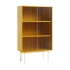 Cabinet Colour Cabinet Tall Bois/ L 75 X H 130 Cm - Portes Verre Strie - Hay