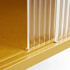 Cabinet Colour Cabinet Tall Bois/ L 75 X H 130 Cm - Portes Verre Strie - Hay