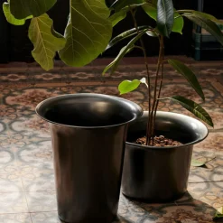 Cache-Pot Spun High Metal/ O 35 X H 37.5 Cm - Aluminium - Ferm Living