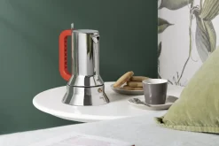 Cafetiere Italienne 9090, Poignee Perforee (1978) Metal / 6 Tasses - Induction / Alessi 100 Values Collection - Alessi