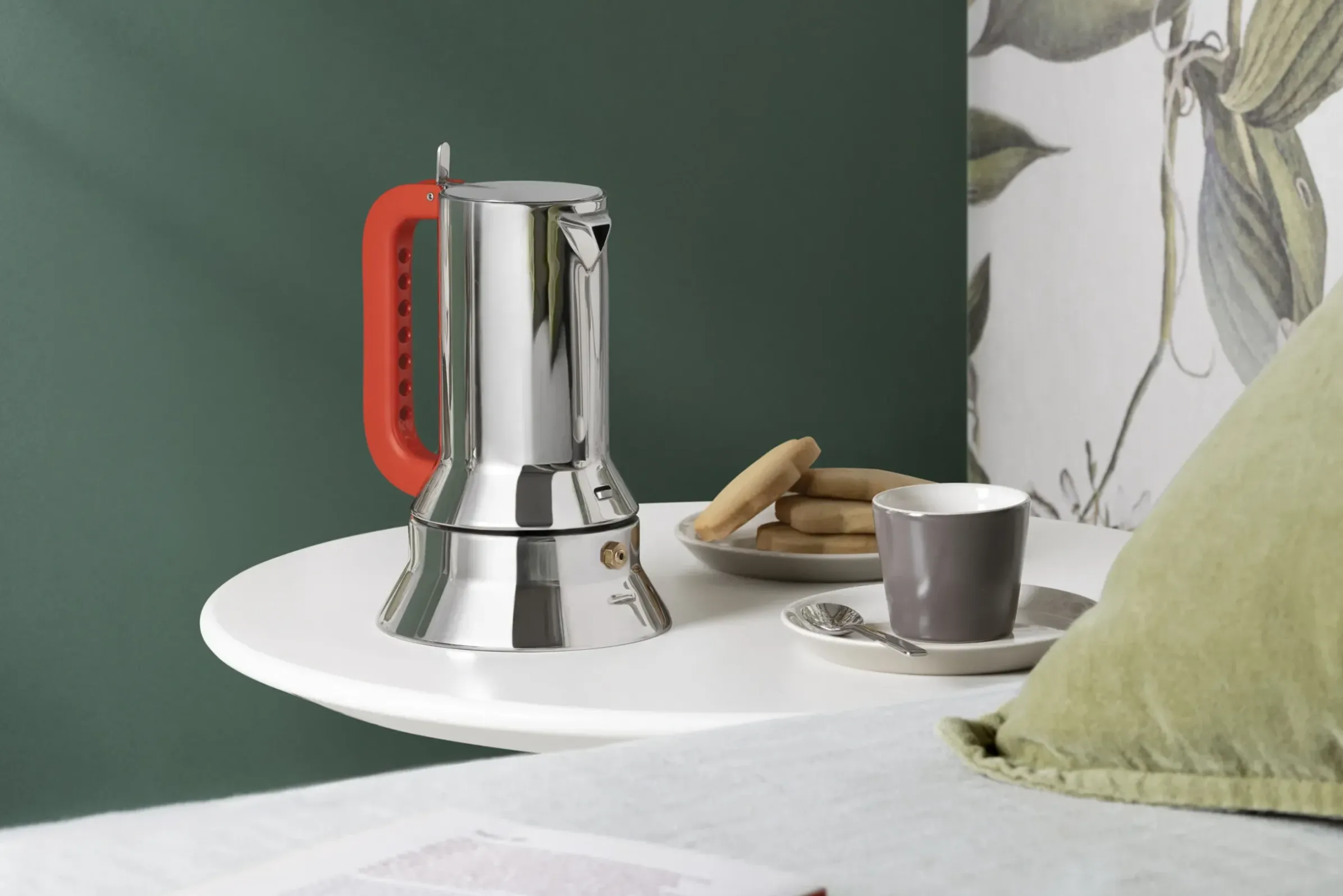 Cafetiere Italienne 9090, Poignee Perforee (1978) Metal / 6 Tasses - Induction / Alessi 100 Values Collection - Alessi