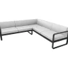 Canape D'Angle De Jardin Bellevie Metal Tissu Blanc / N° 2 A - 229 X 235 Cm - Tissu Blanc Grise - Fermob