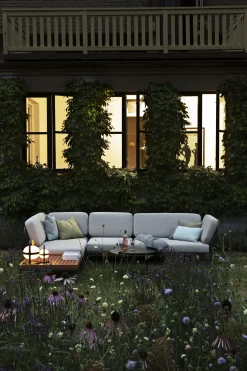 Canape De Jardin Modulable Level Tissu Gris / Angle Droit - L 139 X P 92,5 Cm - Houe