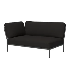 Canape De Jardin Modulable Level Tissu Noir / Angle Gauche - L 139 X P 92,5 Cm - Houe