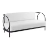 Canape De Jardin 3 Places Ariete Metal;Tissu Blanc / L 185 Cm - Unopiu