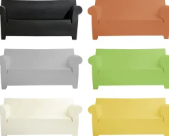 Canape De Jardin 2 Places Bubble Club Plastique Gris / L 189 Cm - Kartell