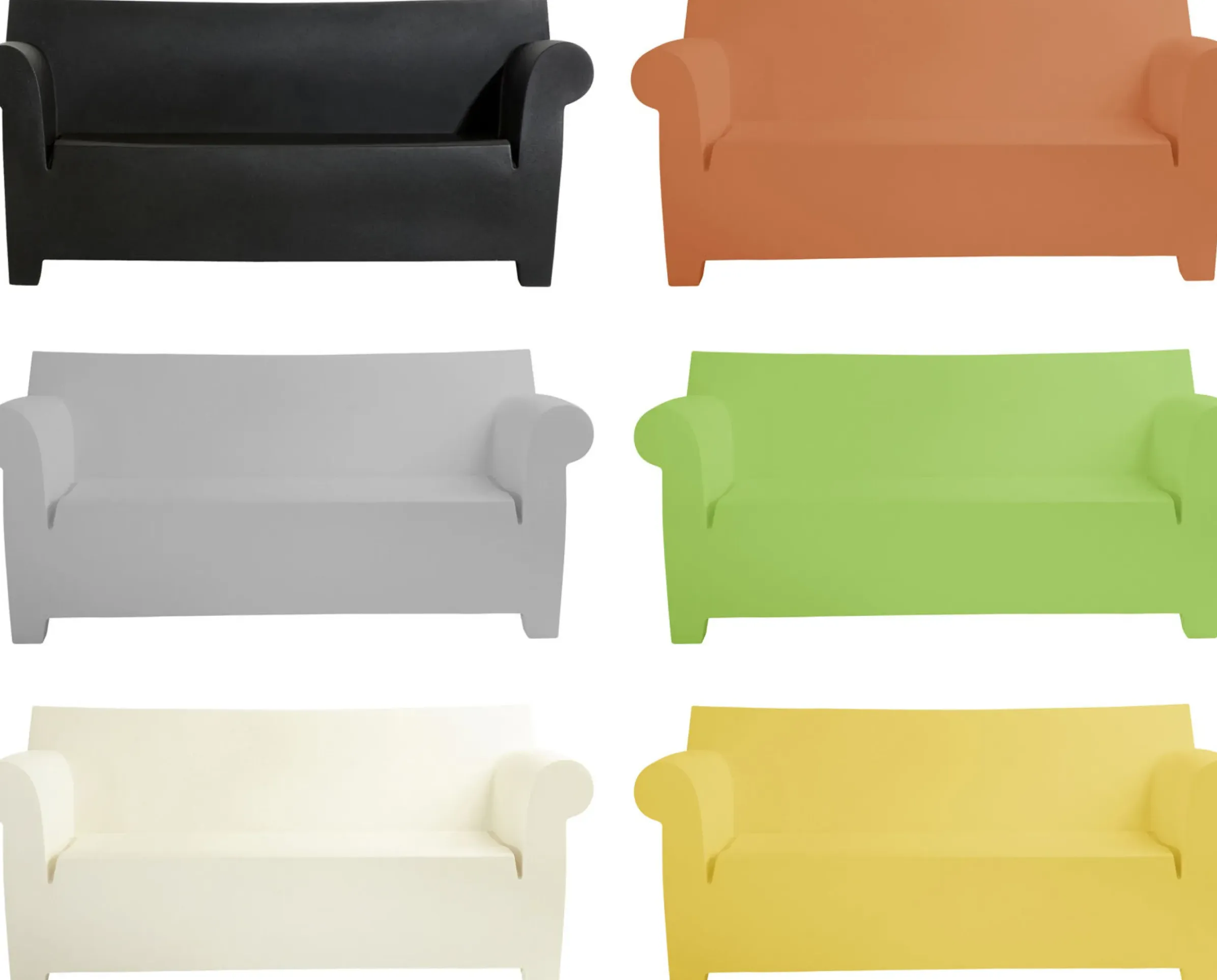 Canape De Jardin 2 Places Bubble Club Plastique Gris / L 189 Cm - Kartell