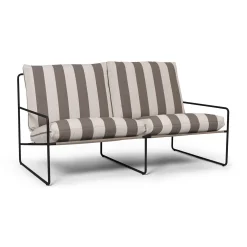 Canape De Jardin 2 Places Desert Stripe Tissu Marron L 156 Cm - Ferm Living