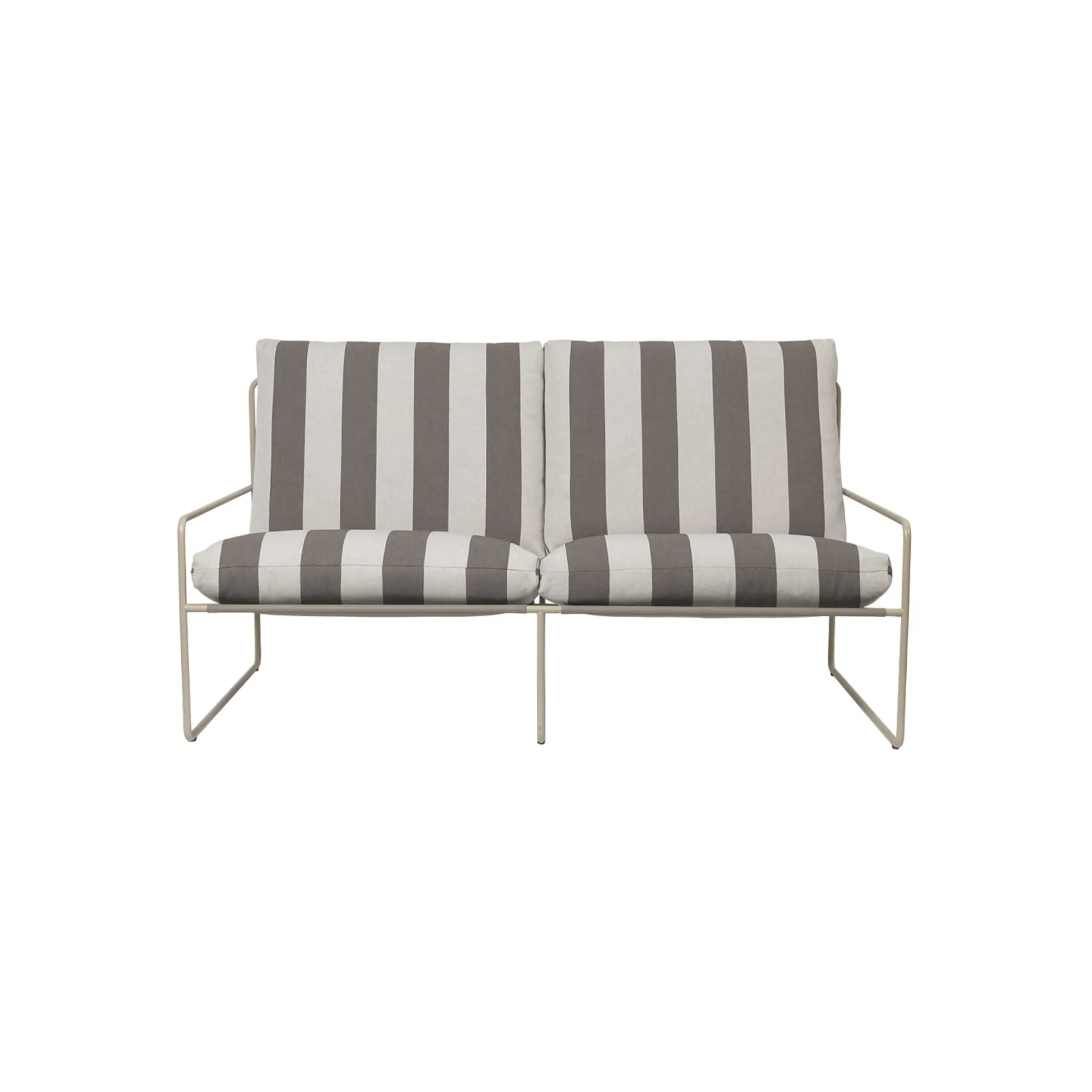 Canape De Jardin 2 Places Desert Stripe Tissu Marron L 156 Cm - Ferm Living