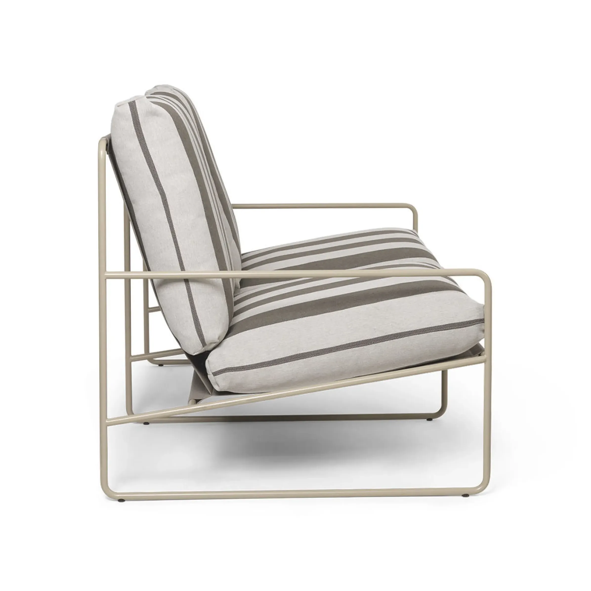 Canape De Jardin 2 Places Desert Stripe Tissu Marron L 156 Cm - Ferm Living