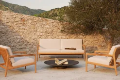 Canape De Jardin 3 Places Jack Outdoor Tissu Bois Blanc / L 180 Cm - Teck - Ethnicraft