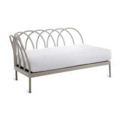 Canape De Jardin 2 Places Les Arcs Metal Gris / L 153 Cm - Angle Droit / Aluminium - Coussin Inclus - Unopiu
