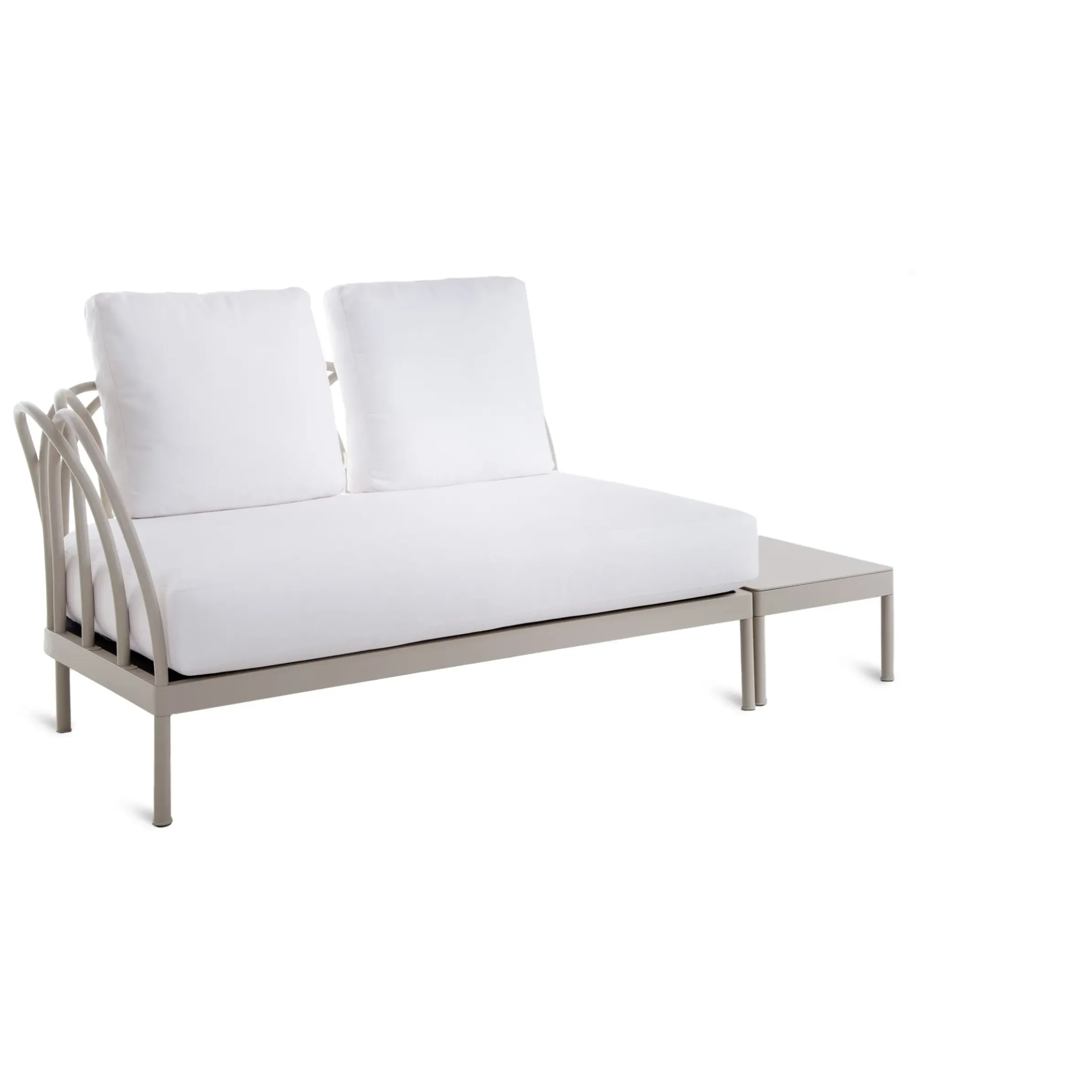 Canape De Jardin 2 Places Les Arcs Metal Gris / L 153 Cm - Angle Droit / Aluminium - Coussin Inclus - Unopiu