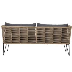 Canape De Jardin 3 Places Mundo Tissu Gris Beige / L 175 Cm - Fils Pvc - Bloomingville