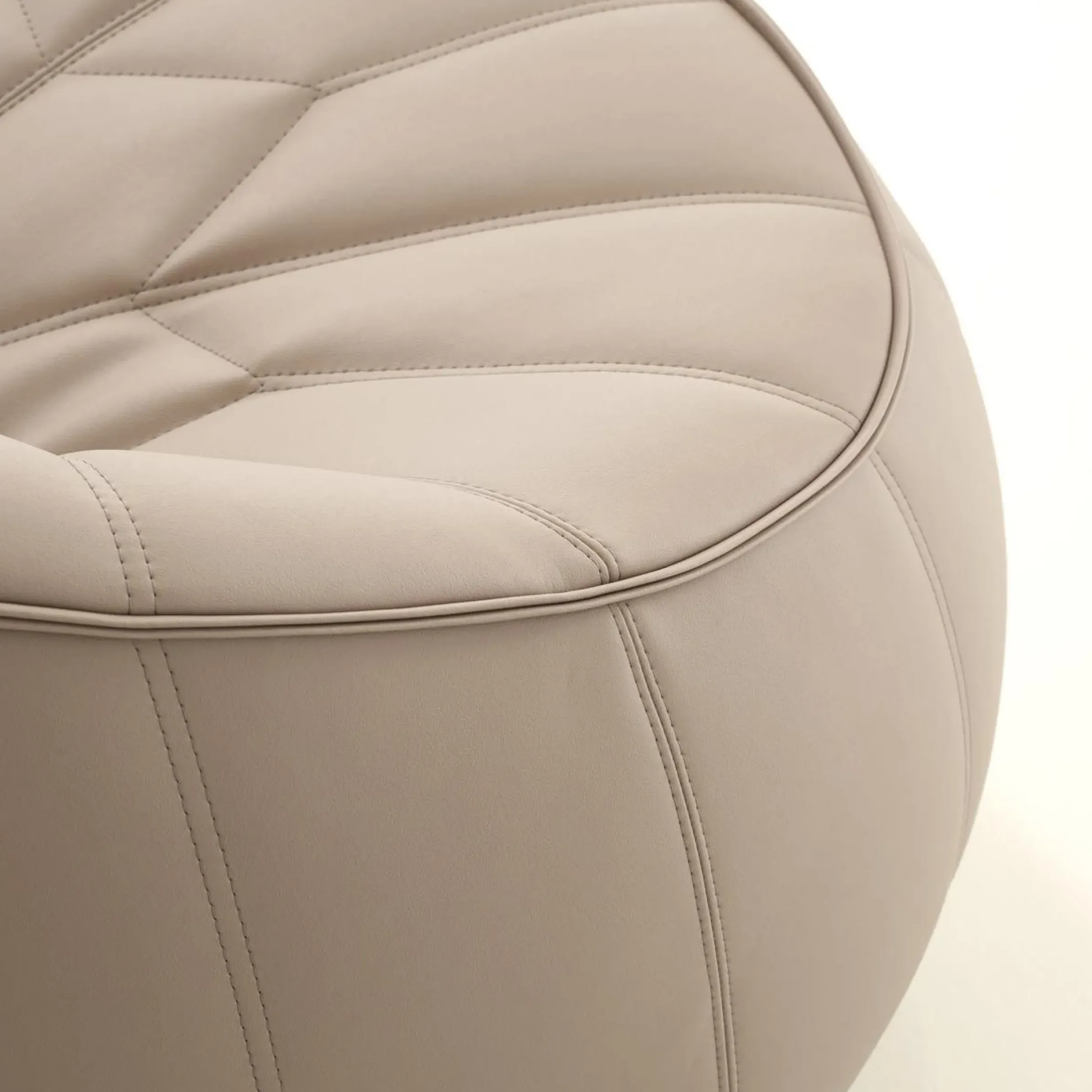 Canape De Jardin 2 Places Ottoman Similicuir Beige / L 165 Cm - Cinna