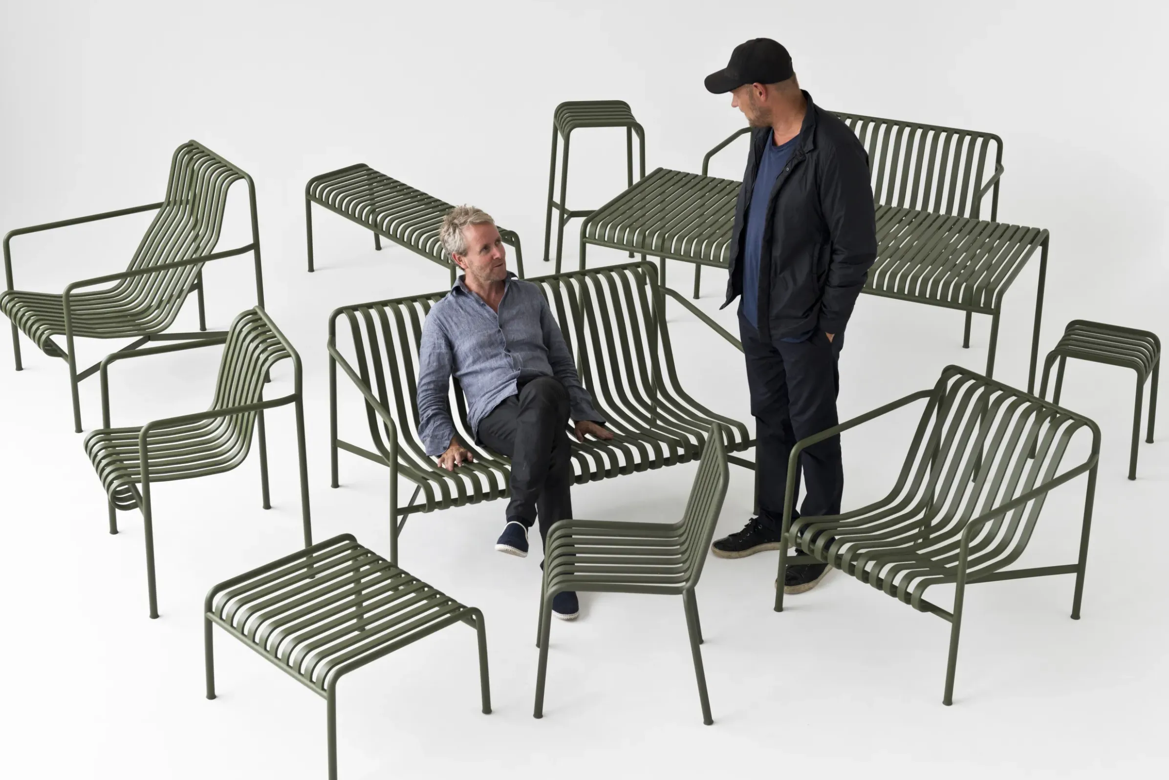 Canape De Jardin 2 Places Palissade Lounge Metal Gris / L 139 Cm - R & E Bouroullec - Hay