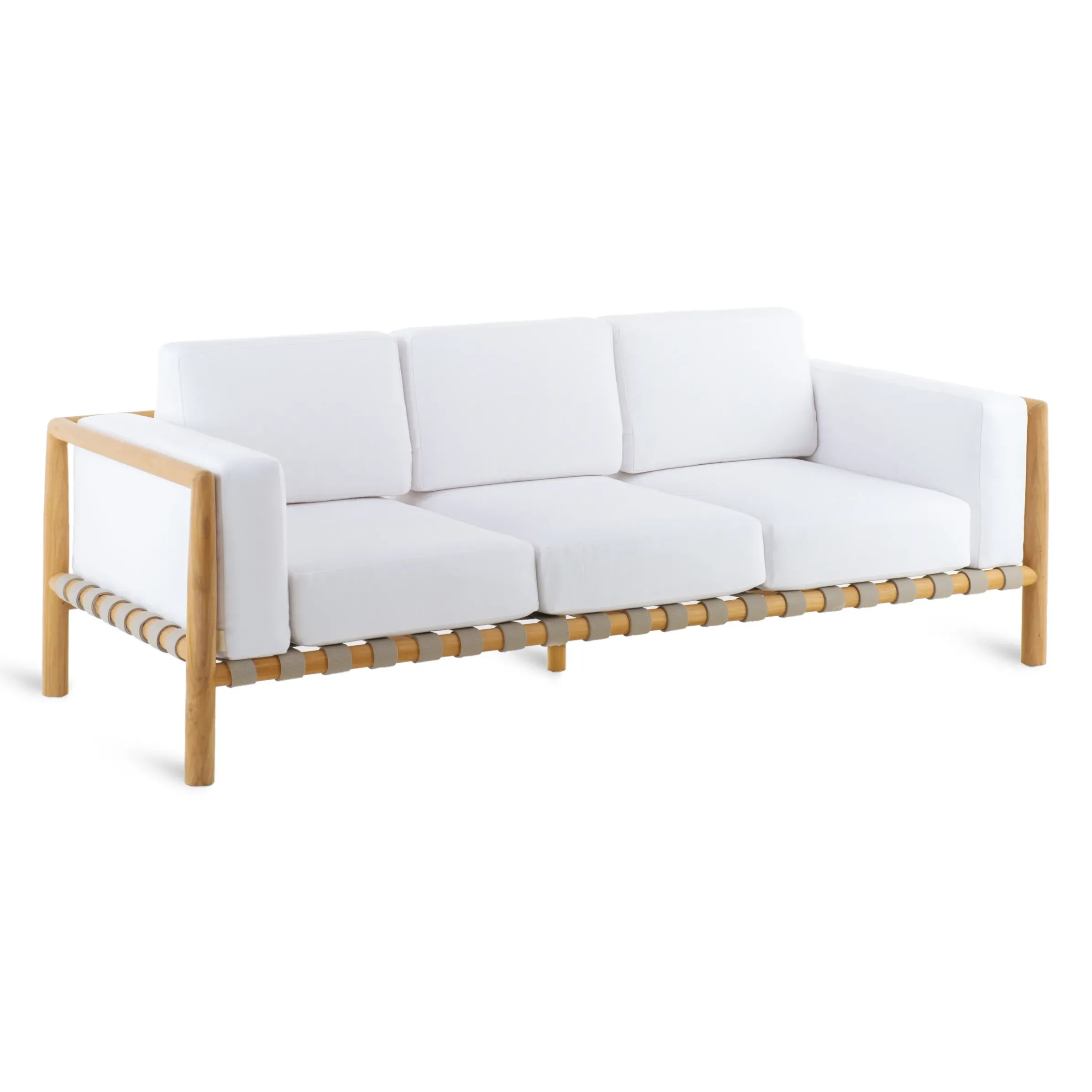 Canape De Jardin 3 Places Pevero Bois Naturel / L 200 Cm / Teck - Sans Coussin - Unopiu