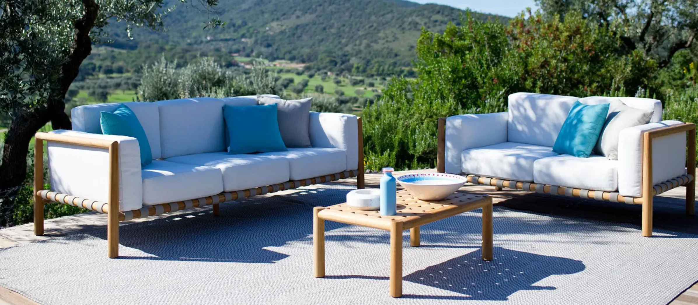 Canape De Jardin 3 Places Pevero Bois Naturel / L 200 Cm / Teck - Sans Coussin - Unopiu