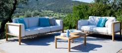 Canape De Jardin 2 Places Pevero Bois Naturel / L 150 Cm - Teck / Sans Coussin - Unopiu