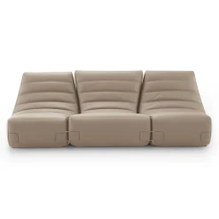Canape De Jardin 3 Places Saparella Cuir Beige (1965) / 3 Modules - L 222 Cm - Cinna