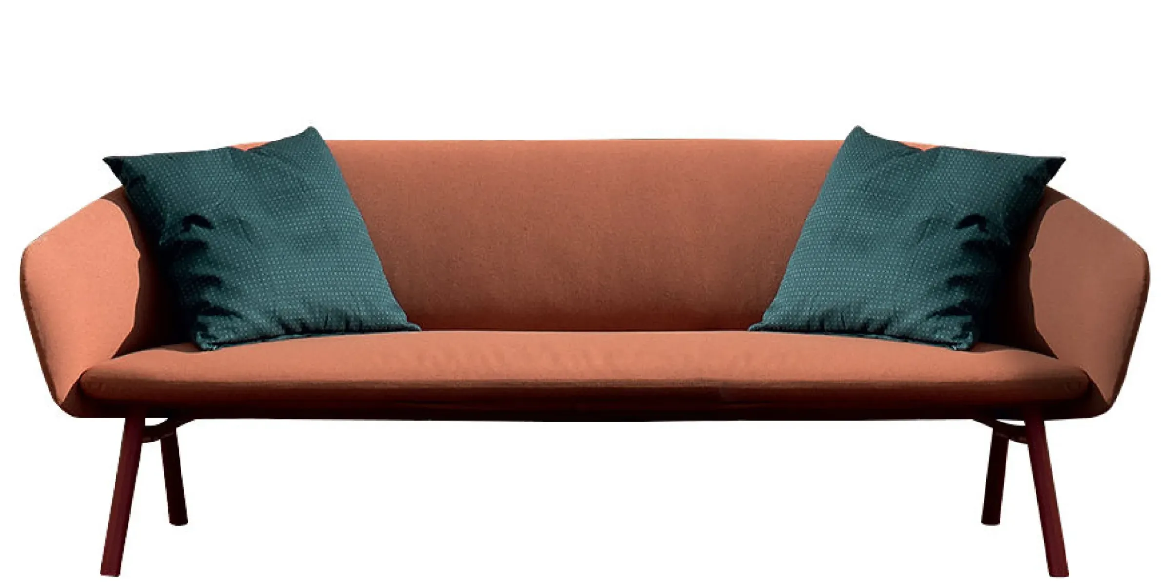 Canape De Jardin 3 Places Tuile Metal Tissu Orange Marron /L 220 Cm - Kristalia