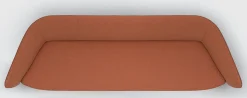 Canape De Jardin 3 Places Tuile Metal Tissu Orange Marron /L 220 Cm - Kristalia