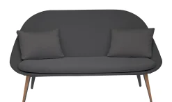 Canape De Jardin 2 Places Vanity Tissu Marron Gris / Rembourre - Teck - Vlaemynck