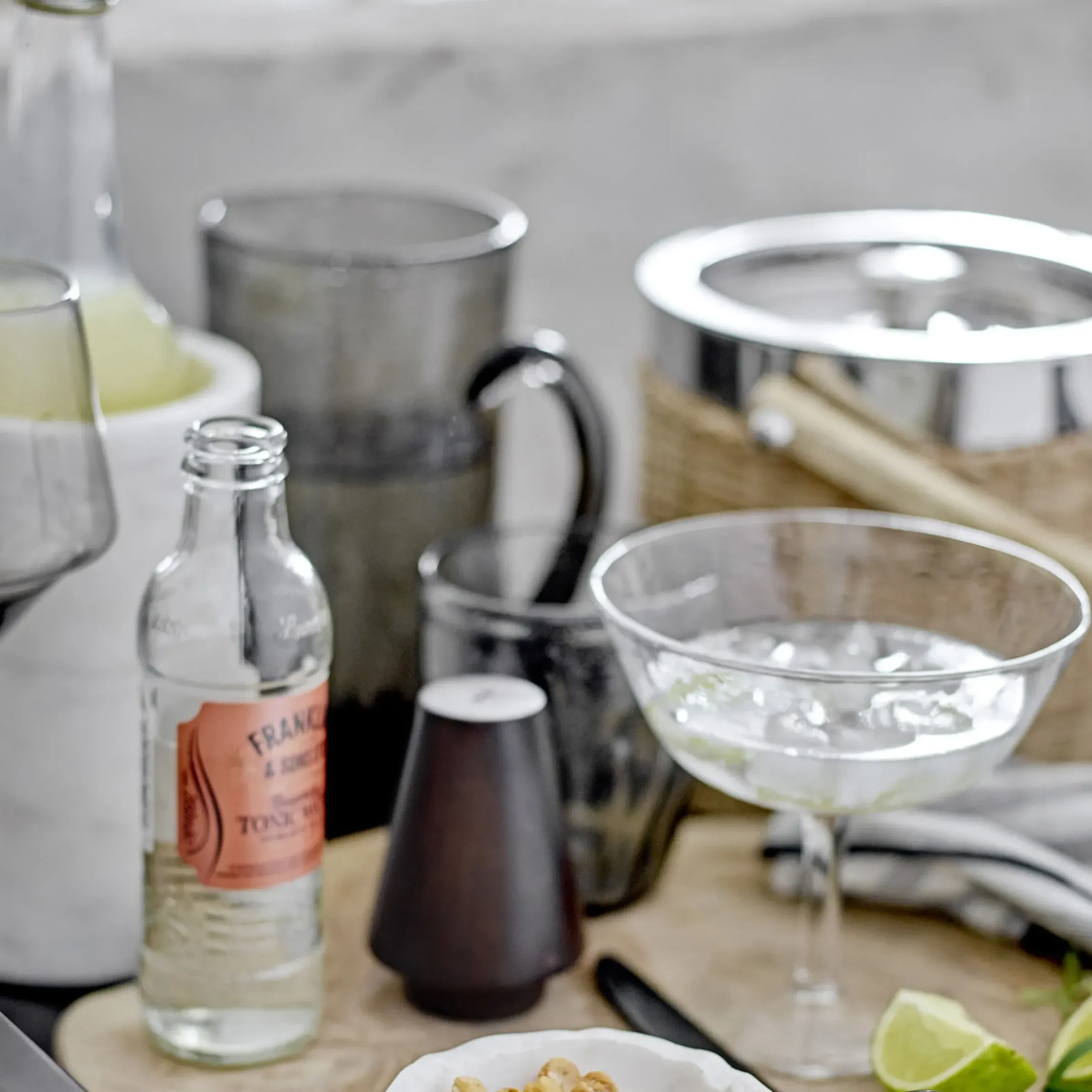 Carafe Anora Verre Gris / Verre Souffle Bouche - 1 Litre - Bloomingville