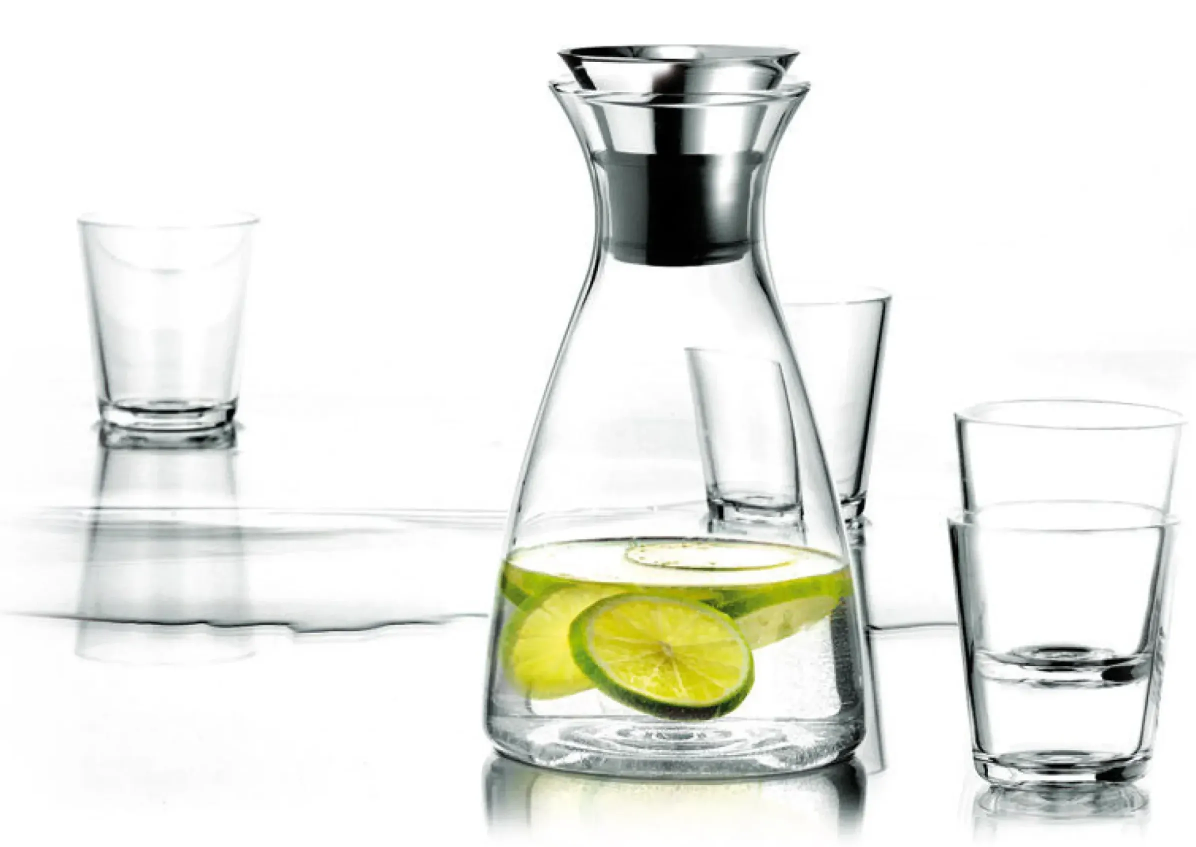 Carafe Stoppe-Goutte Verre/ Set Carafe + 4 Verres - Eva Solo