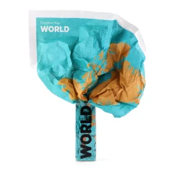 Carte Du Monde A Personnaliser Crumpled World By Cities Papier Multicolore / Noms De Villes - Feutre Effacable Inclus - 87 X 58 Cm - Palomar