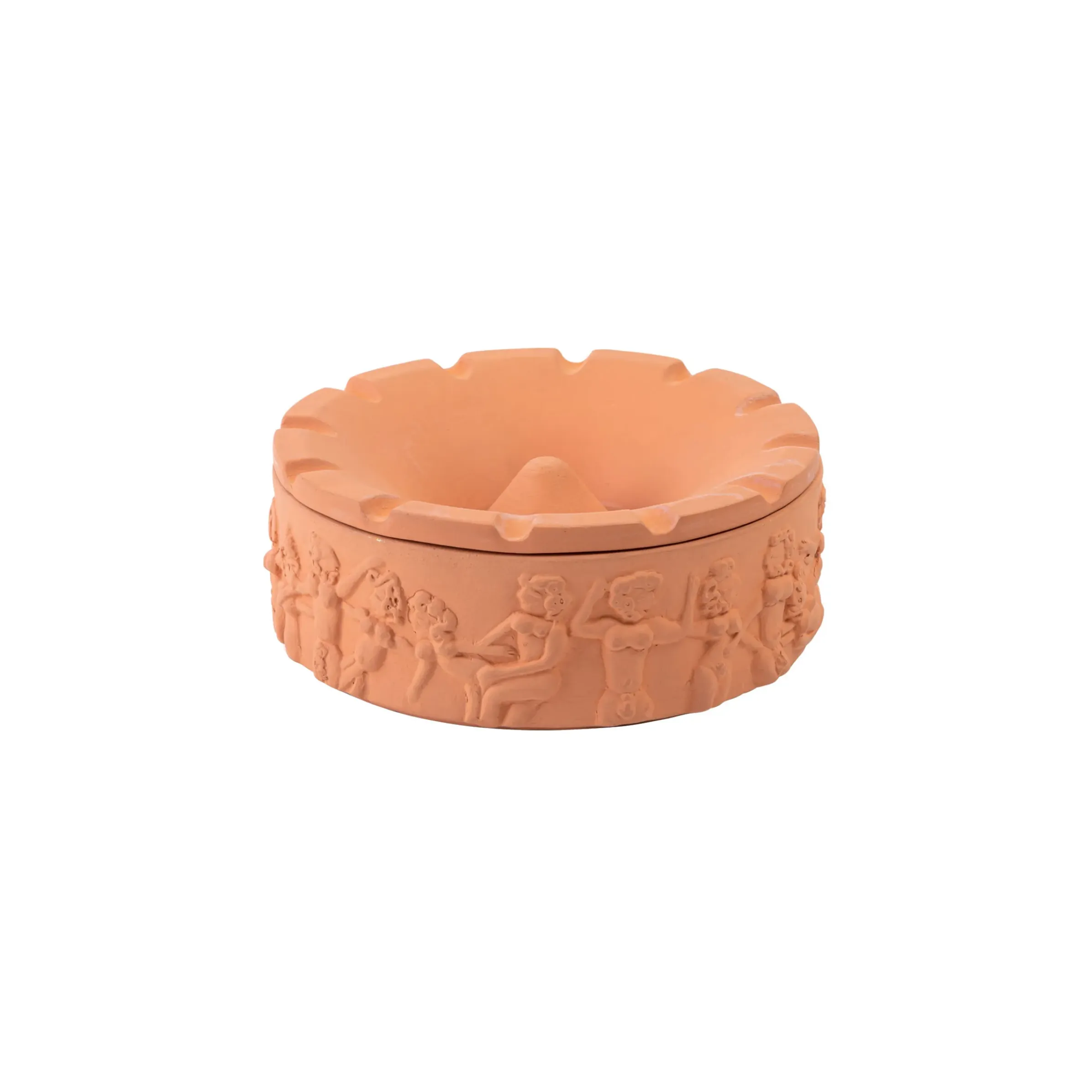 Cendrier Magna Graecia Ceramique Orange Marron / Greche - O 15 Cm / Terre Cuite - Seletti